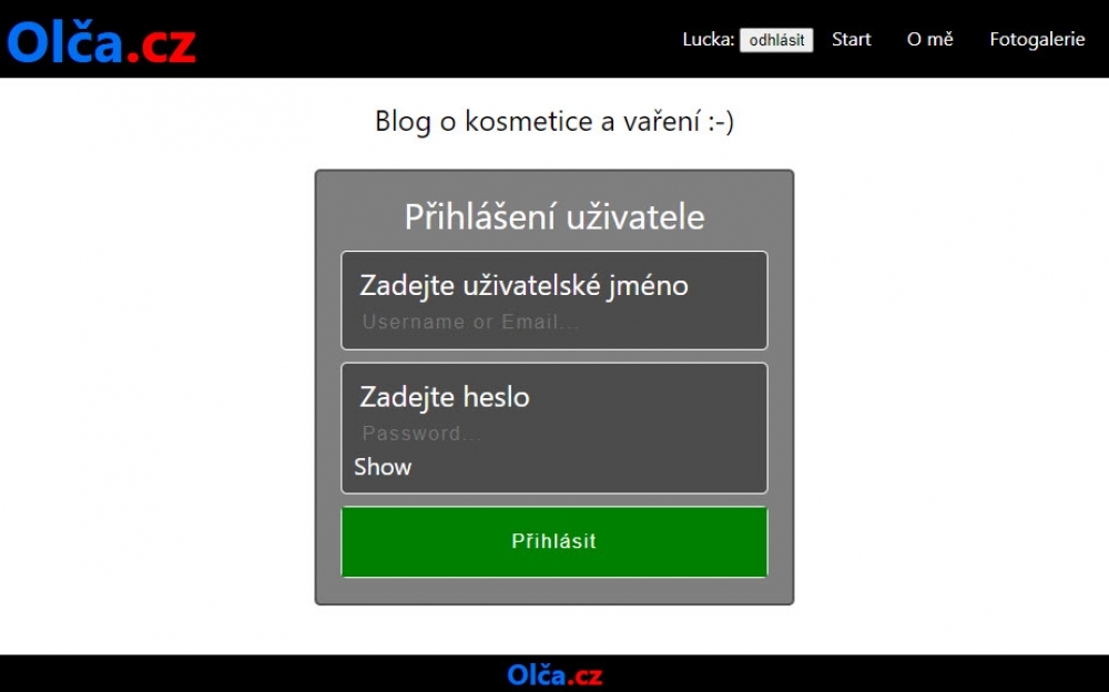 login page
