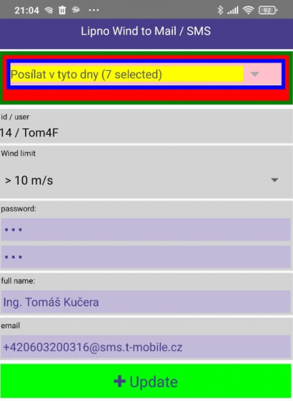 admin page
